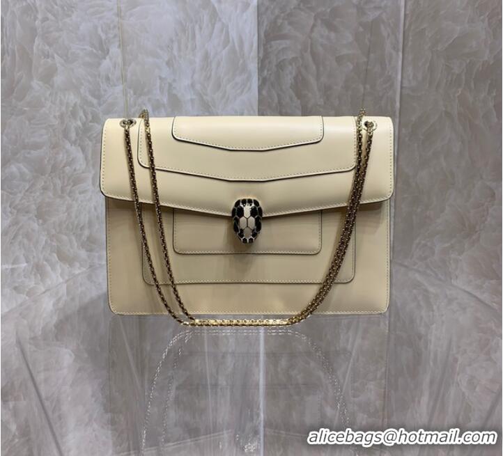 Good Product Bvlgari Serpenti Forever leather small crossbody bag 35106 Cream