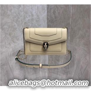 Good Product Bvlgari Serpenti Forever leather small crossbody bag 65106 Cream