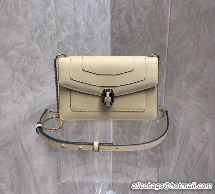 Good Product Bvlgari Serpenti Forever leather small crossbody bag 65106 Cream