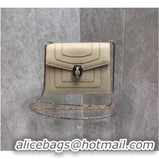 Low Cost Bvlgari Serpenti Forever leather small crossbody bag 290544 Cream