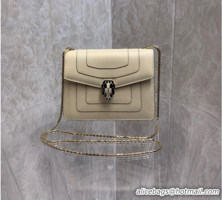 Low Cost Bvlgari Serpenti Forever leather small crossbody bag 290544 Cream