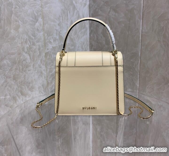 Buy Discount Bvlgari Serpenti Forever leather small crossbody bag 286999 cream