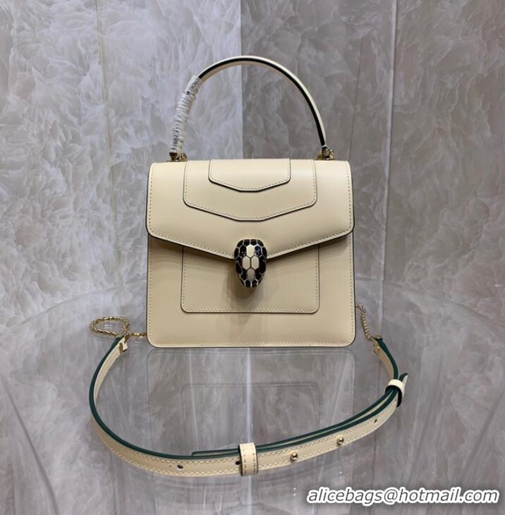 Buy Discount Bvlgari Serpenti Forever leather small crossbody bag 286999 cream