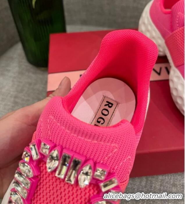 Pretty Style Roger Vivier Crystal Buckle Sneakers 022102 Pink