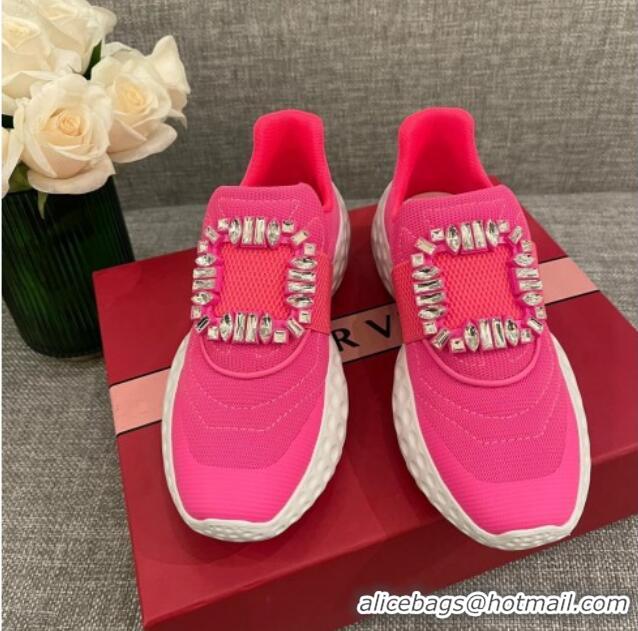 Pretty Style Roger Vivier Crystal Buckle Sneakers 022102 Pink