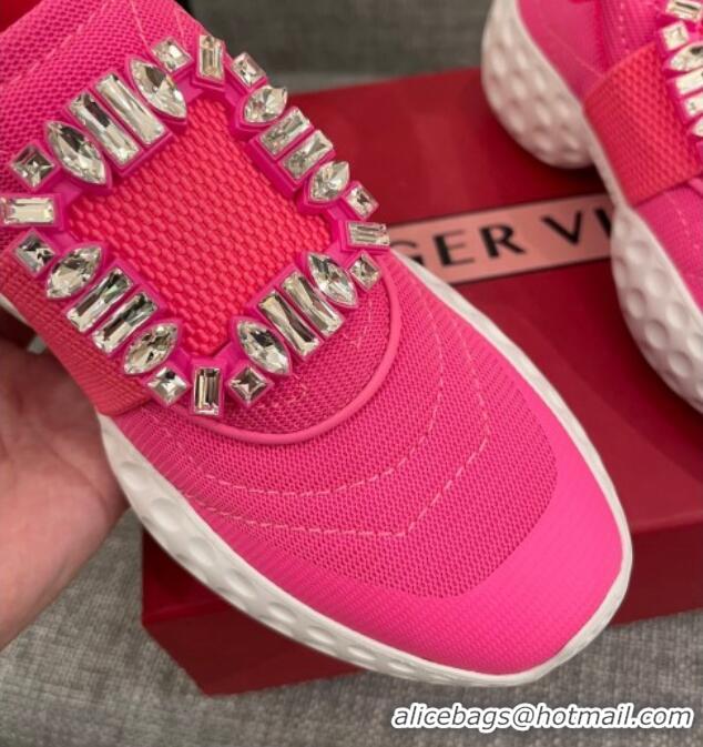 Pretty Style Roger Vivier Crystal Buckle Sneakers 022102 Pink