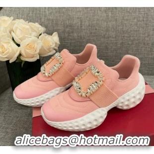 Grade Quality Roger Vivier Crystal Buckle Sneakers 022103 Pink