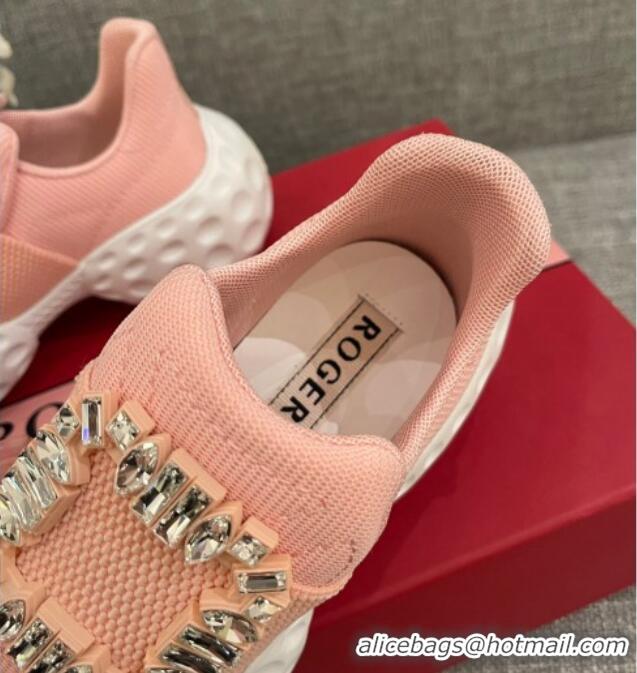 Grade Quality Roger Vivier Crystal Buckle Sneakers 022103 Pink