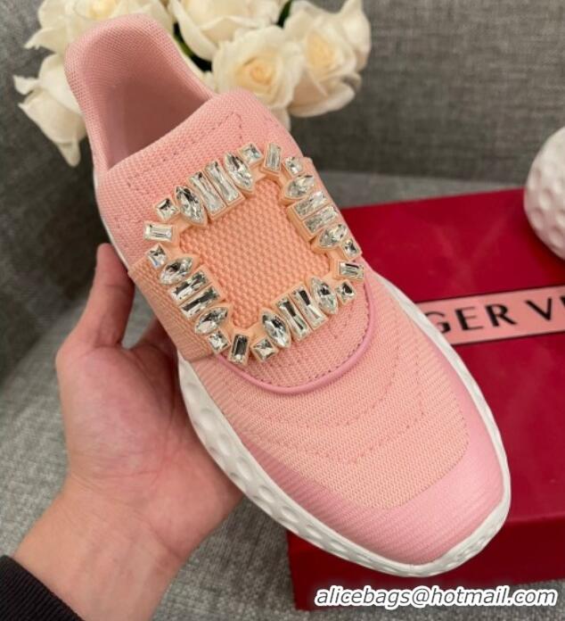 Grade Quality Roger Vivier Crystal Buckle Sneakers 022103 Pink