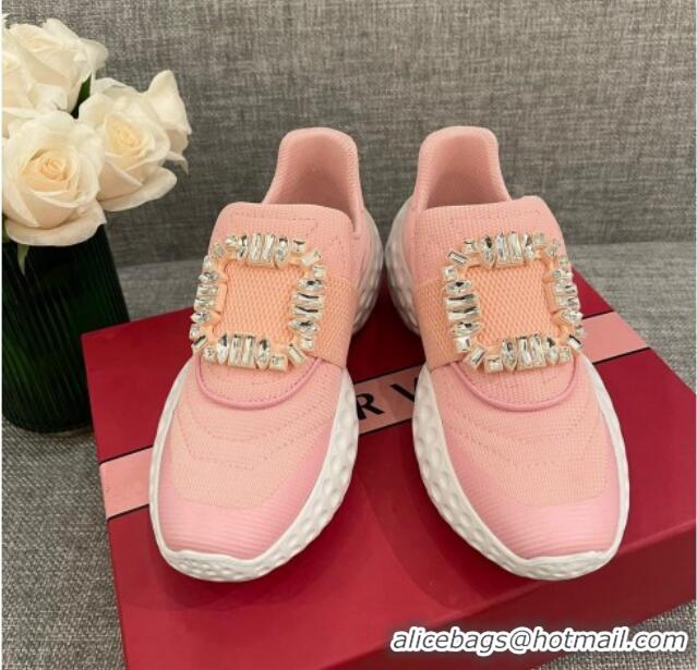 Grade Quality Roger Vivier Crystal Buckle Sneakers 022103 Pink