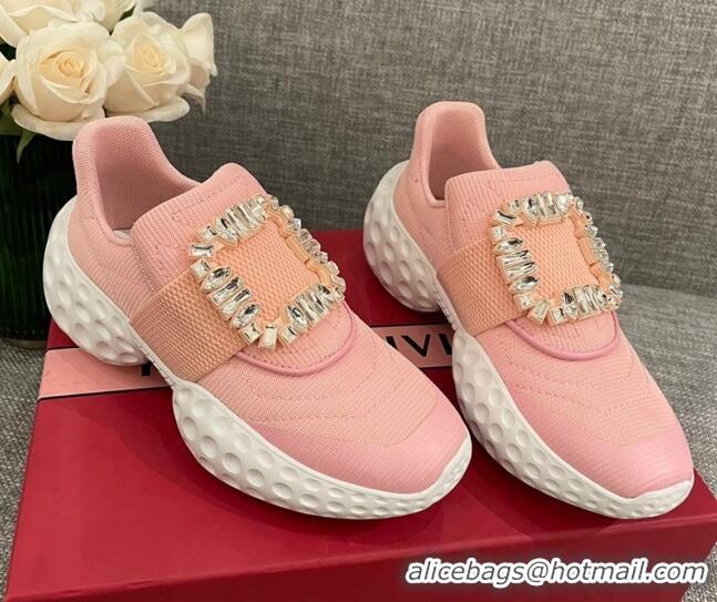 Grade Quality Roger Vivier Crystal Buckle Sneakers 022103 Pink