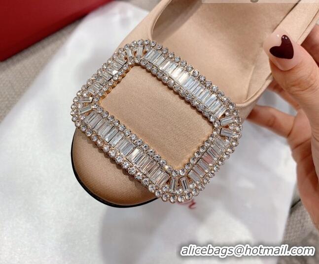 Purchase Roger Vivier Satin Crystal Buckle Pumps 6.5cm Beige 022112