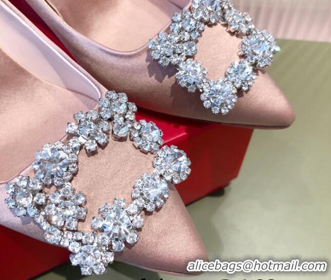 Low Cost Roger Vivier Satin Crystal Buckle Pumps 6.5cm Pink 022120