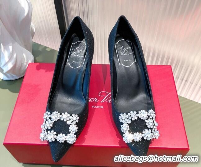 Best Product Roger Vivier Sequins Crystal Buckle Pumps 6.5cm Black 022123