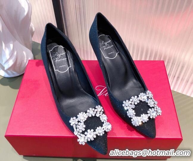 Best Product Roger Vivier Sequins Crystal Buckle Pumps 6.5cm Black 022123