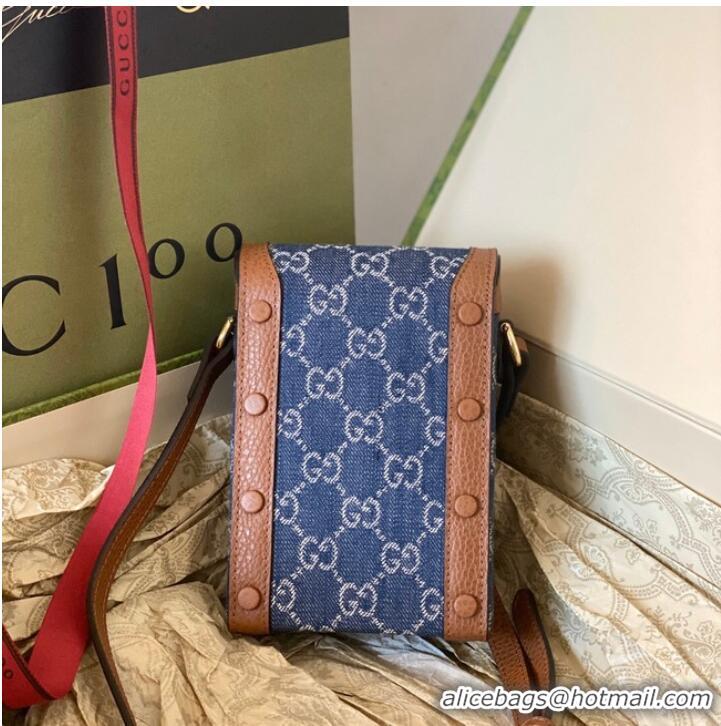 Low Cost Gucci Horsebit 1955 mini bag 625615 blue