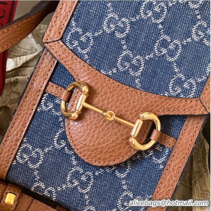 Low Cost Gucci Horsebit 1955 mini bag 625615 blue