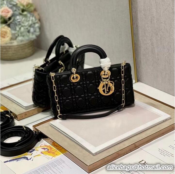 Grade Quality MEDIUM LADY DIOR BAG Cannage Lambskin C2820 black