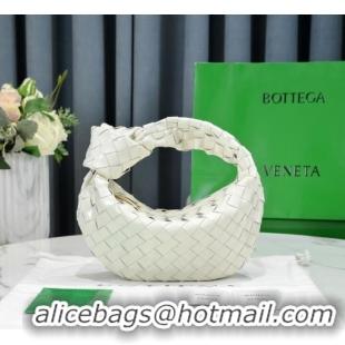 Top Quality Bottega Veneta Mini intrecciato patent leather top handle bag JODIE 651876V WHITE