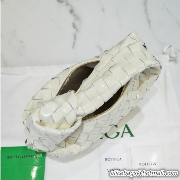 Top Quality Bottega Veneta Mini intrecciato patent leather top handle bag JODIE 651876V WHITE