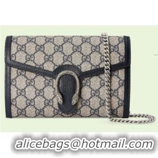 Reasonable Price Gucci Dionysus GG chain wallet 401231 blue