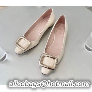 Unique Style Roger Vivier Patent Leather Ballet White 030736