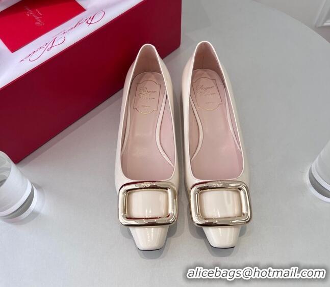 Unique Style Roger Vivier Patent Leather Ballet White 030736