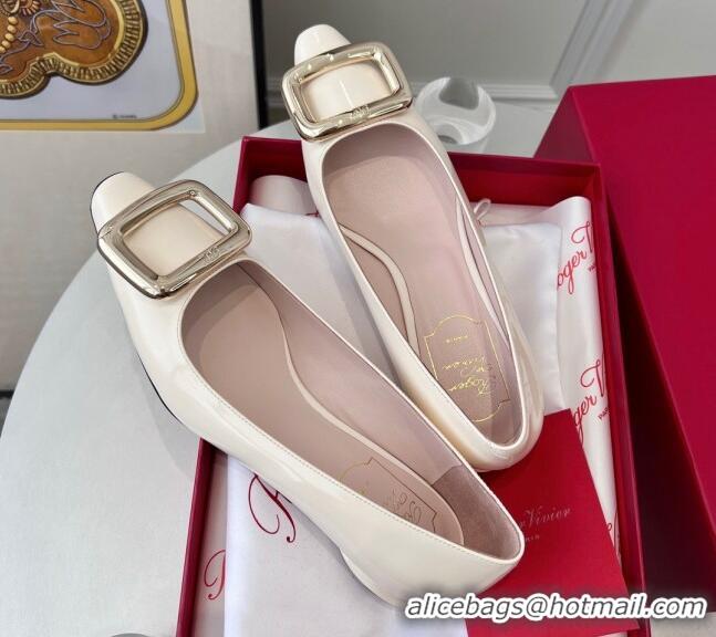 Unique Style Roger Vivier Patent Leather Ballet White 030736