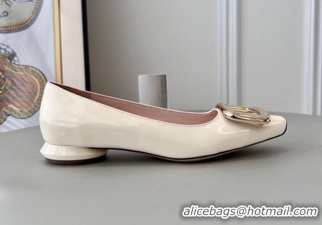 Unique Style Roger Vivier Patent Leather Ballet White 030736