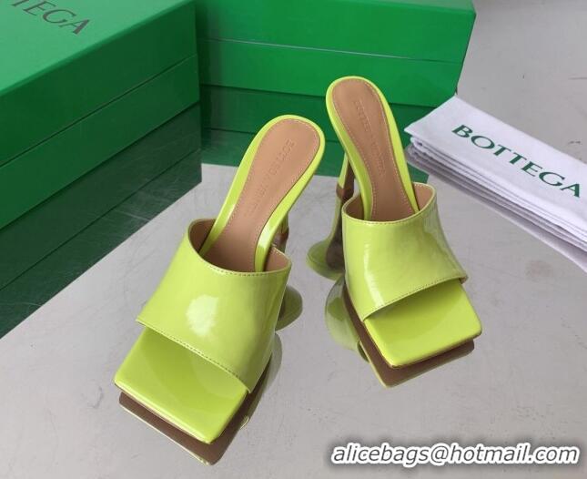 Sophisticated Bottega Veneta Stretch Patent Leather High Heel Slide Sandals 9cm Kiwi Green 021810