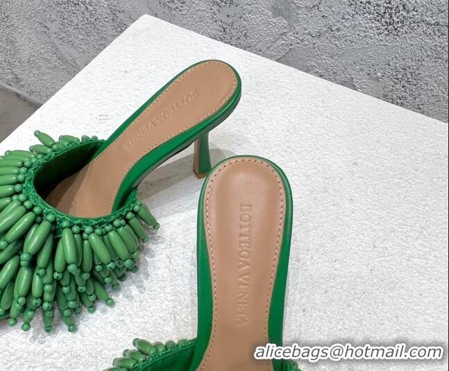 Unique Style Bottega Veneta Bean Stretch Bead Heel Sandals 9cm Green 032104