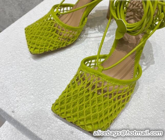 Fashion Bottega Veneta Cord Mesh High Heel Sandals 9cm Kiwi Green 032112