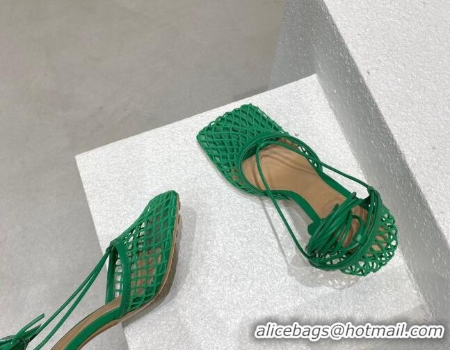 AAAAA Bottega Veneta Cord Mesh High Heel Sandals 9cm Racing Green 032114