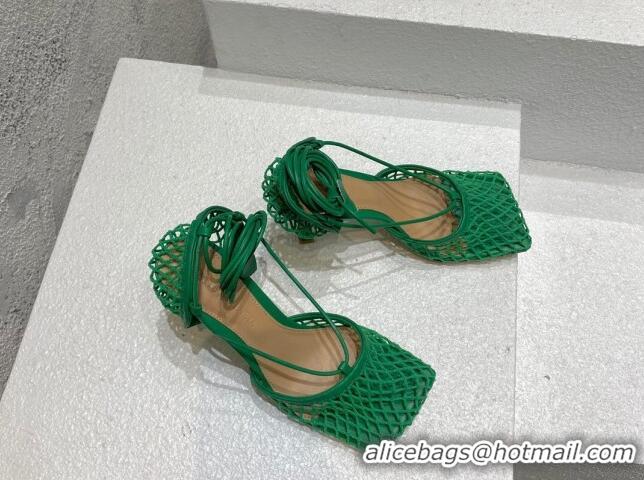 AAAAA Bottega Veneta Cord Mesh High Heel Sandals 9cm Racing Green 032114