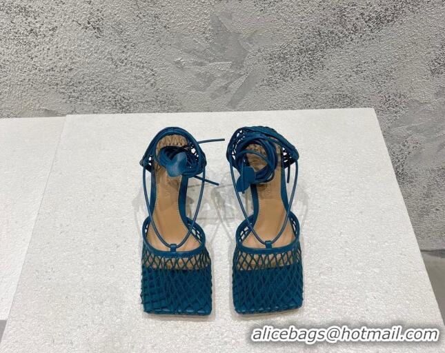 Affordable Price Bottega Veneta Cord Mesh High Heel Sandals 9cm Blue 032115