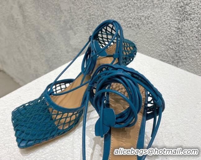 Affordable Price Bottega Veneta Cord Mesh High Heel Sandals 9cm Blue 032115