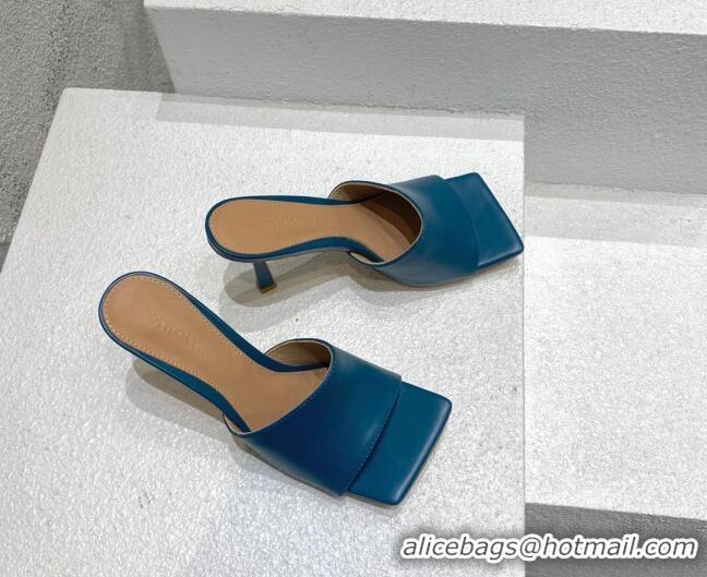 Best Product Bottega Veneta Stretch Lambskin High Heel Slide Sandals 9.5cm Blue 032150