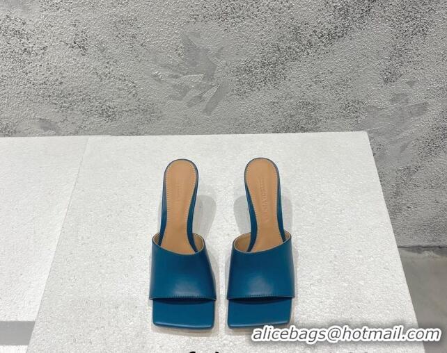 Best Product Bottega Veneta Stretch Lambskin High Heel Slide Sandals 9.5cm Blue 032150