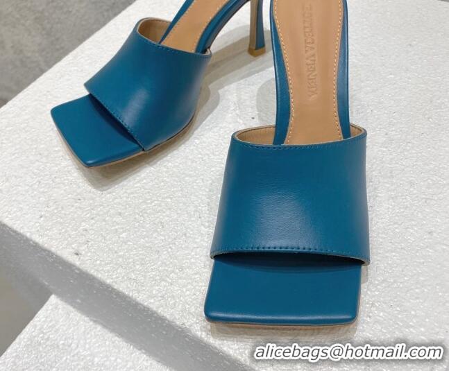 Best Product Bottega Veneta Stretch Lambskin High Heel Slide Sandals 9.5cm Blue 032150