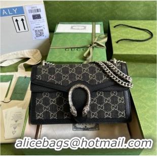 Reasonable Price Gucci GG denim Dionysus GG shoulder bag 400249 Black