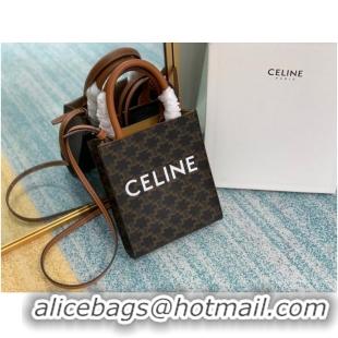 Promotional Celine MINI CABAS VERTICAL IN TRIOMPHE CANVAS 194372 black