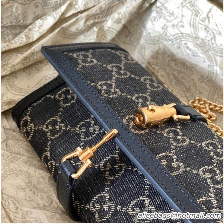 Promotional Gucci Jackie 1961 GG chain wallet 652681 blue