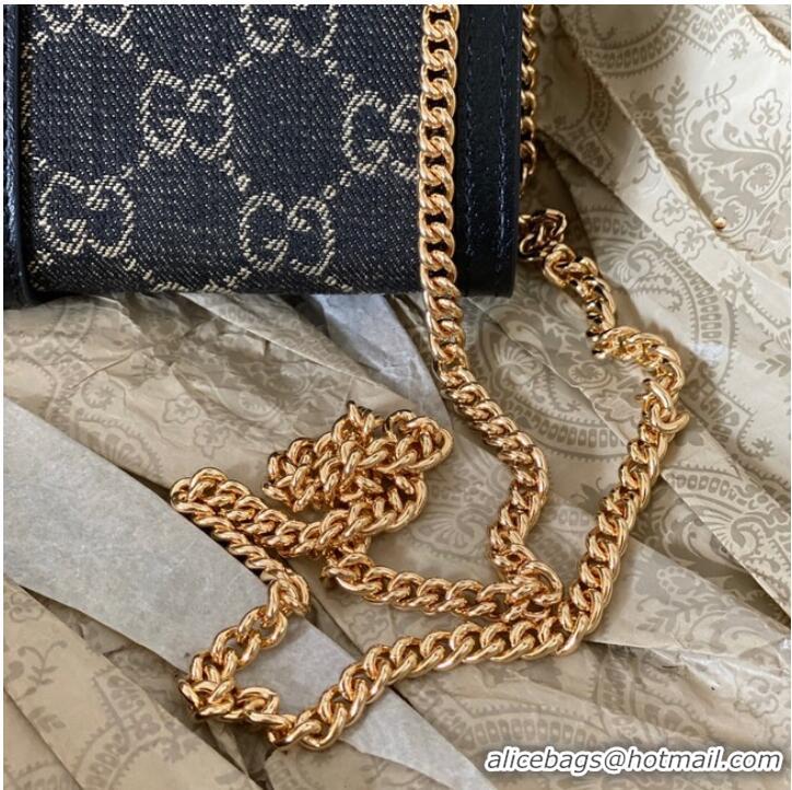 Promotional Gucci Jackie 1961 GG chain wallet 652681 blue