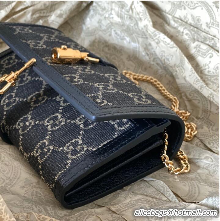 Promotional Gucci Jackie 1961 GG chain wallet 652681 blue