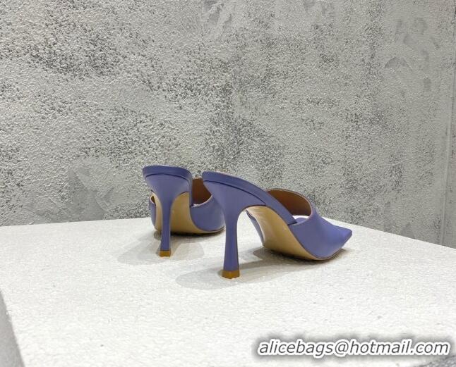 Good Product Bottega Veneta Stretch Lambskin High Heel Slide Sandals 9.5cm Purple 032151