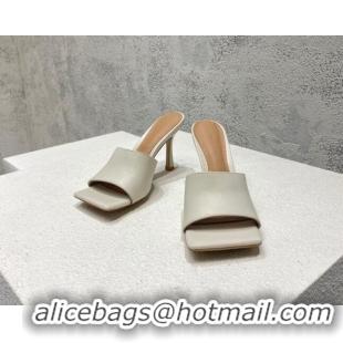 Pretty Style Bottega Veneta Stretch Lambskin High Heel Slide Sandals 9.5cm White 032153