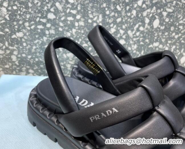 Best Price Prada Nappa Leather Sandals Black 032390