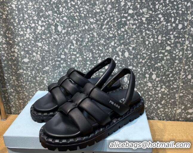 Best Price Prada Nappa Leather Sandals Black 032390