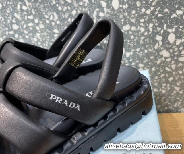 Best Price Prada Nappa Leather Sandals Black 032390