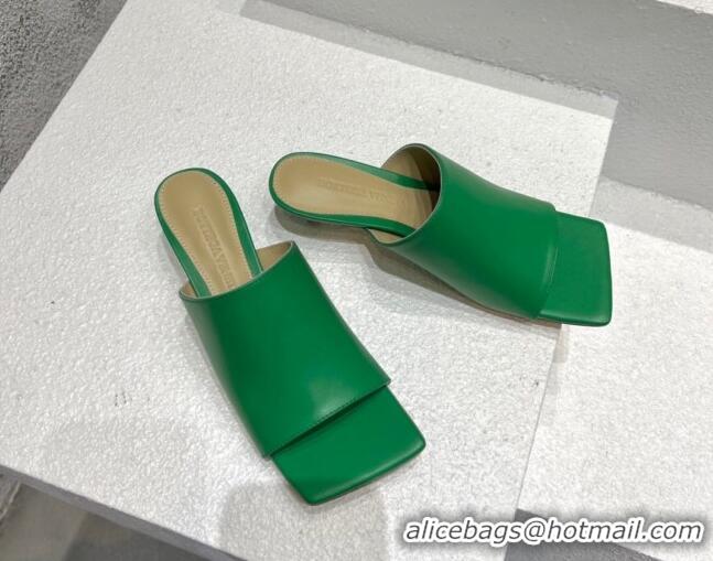 Good Quality Bottega Veneta Stretch Lambskin Heel Sandals 4cm Green 032164